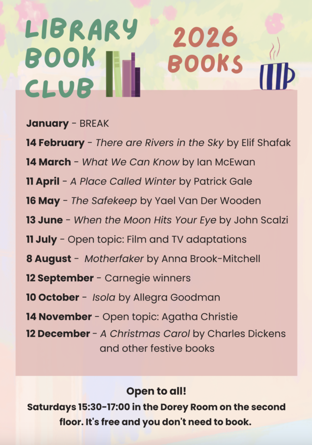 Poster for Library Book Club