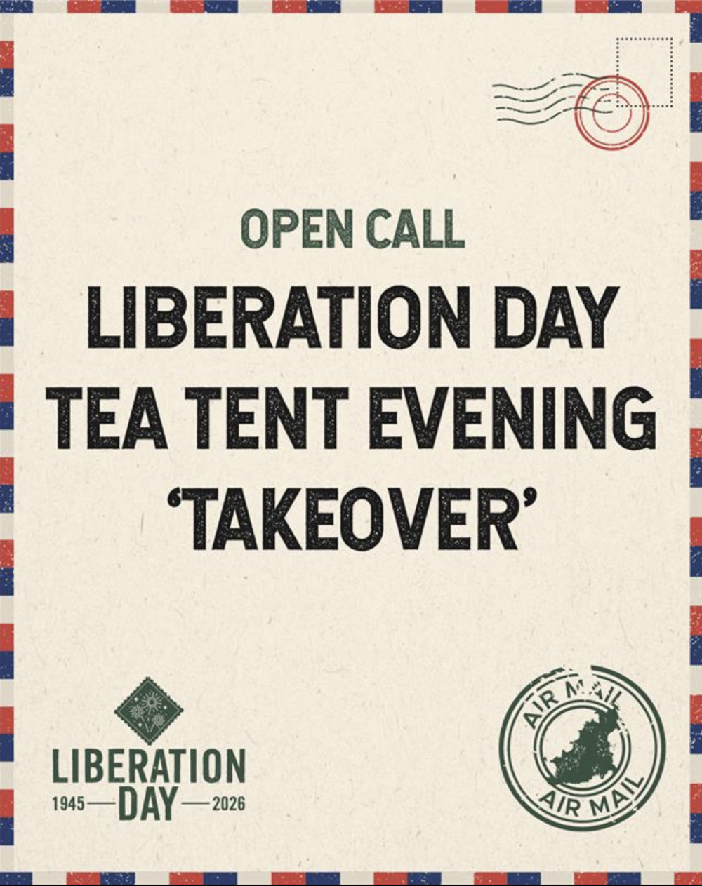 Poster for OPEN CALL: Liberation Day Tea Tent Takeover