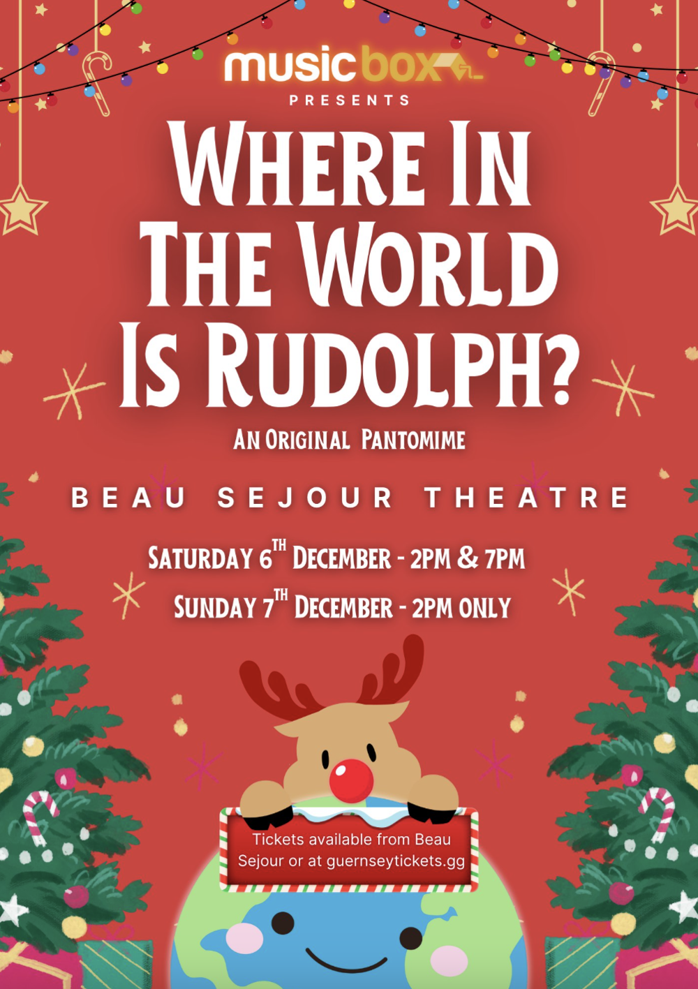 Poster for Music Box presents: Where in the World is Rudolph? (Pantomime)
