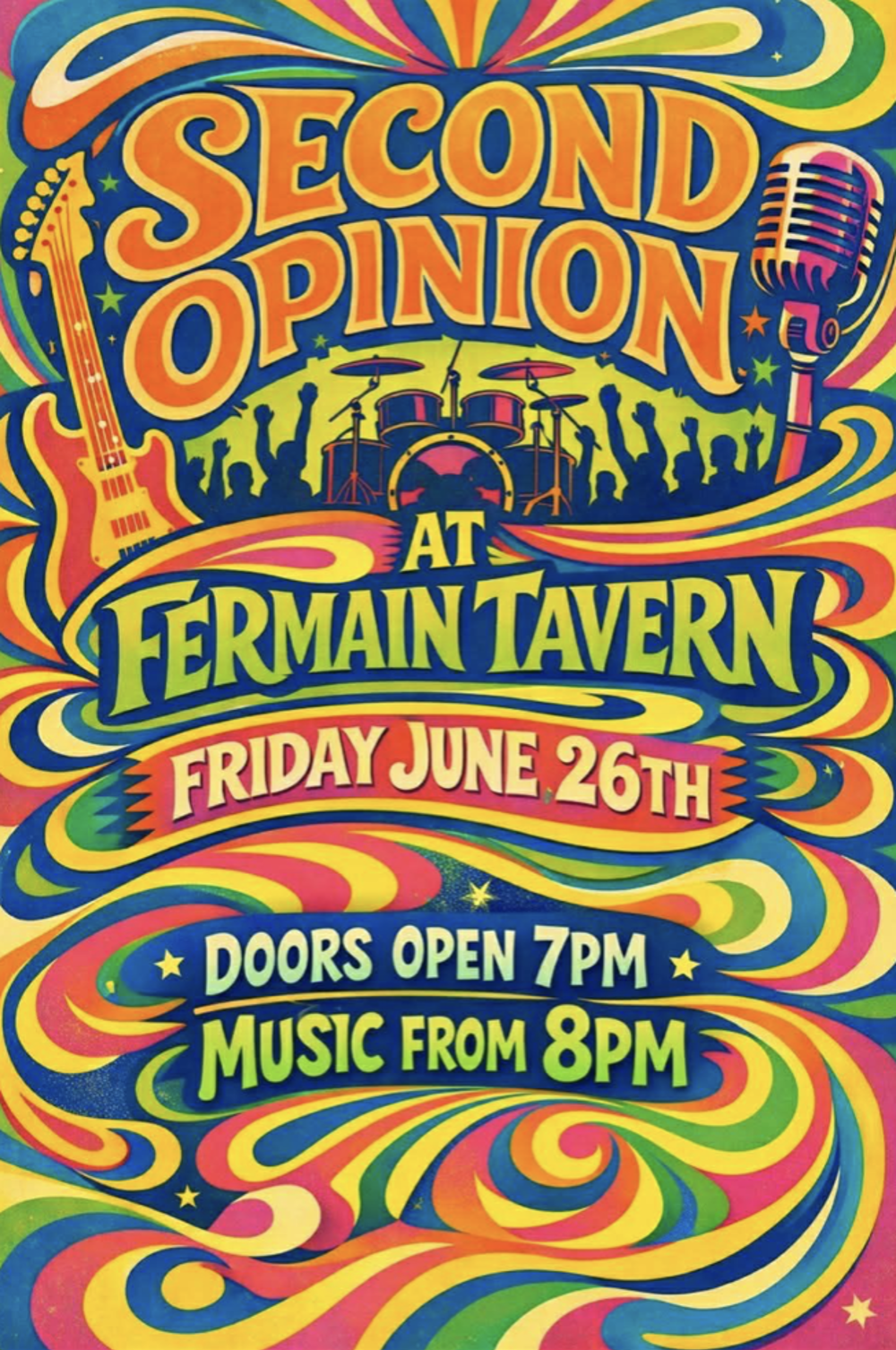Poster for Second Opinion at The Fermain Tavern!