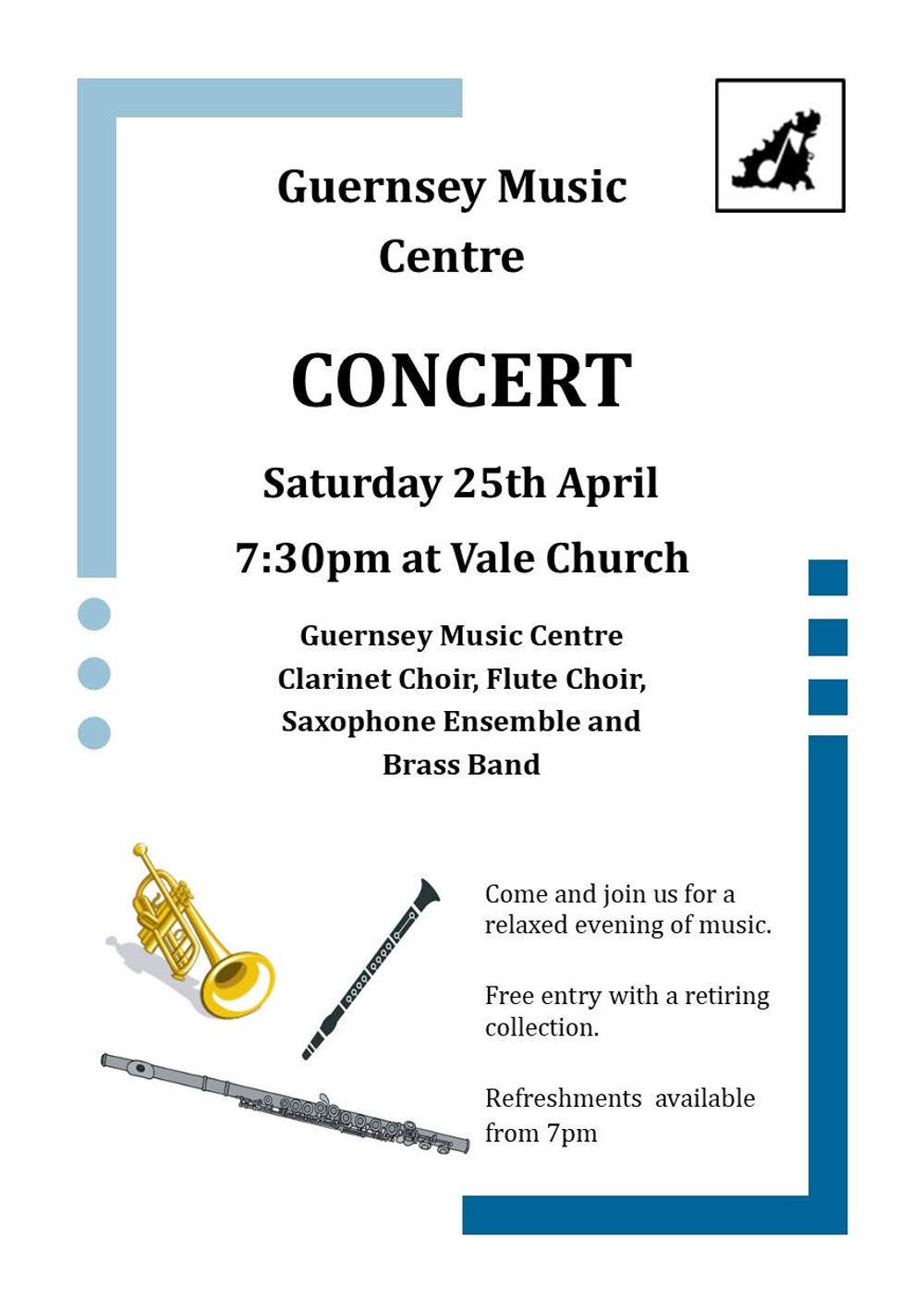 Poster for Guernsey Music Centre Concert