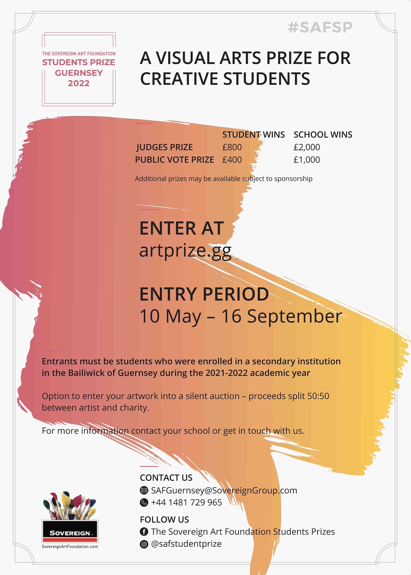 The Sovereign Art Foundation Students Prize, Guernsey 2022 is Open for Entries