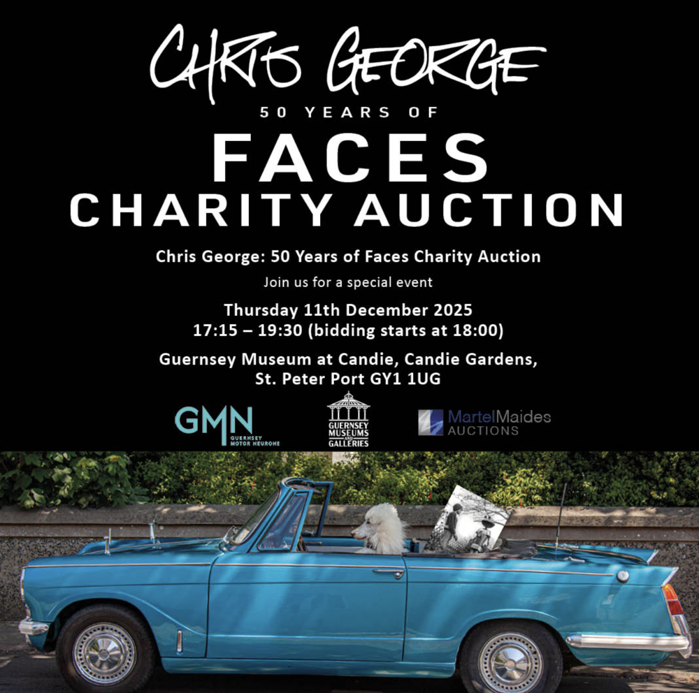 Poster for Chris George: 50 Years of Faces Charity Auction