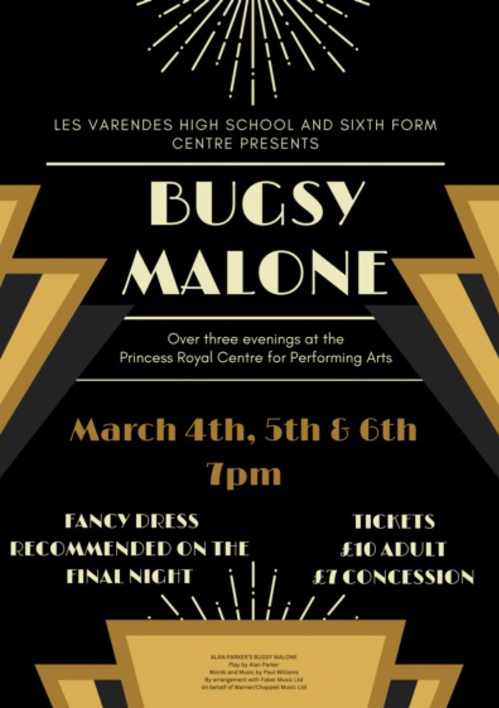 Poster for Les Varendes presents: Bugsy Malone