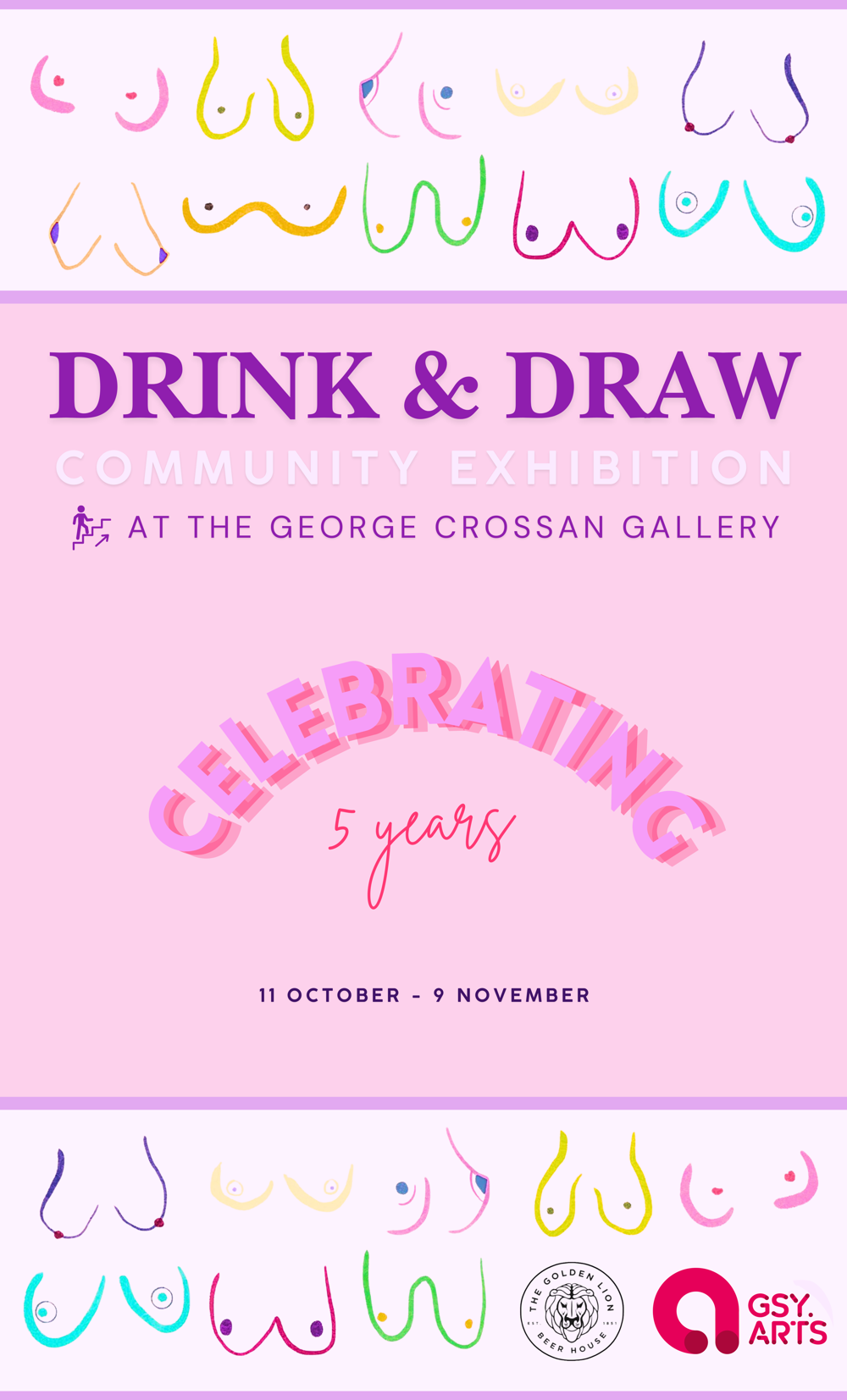 Poster for Drink & Draw: Celebrating 5 Years