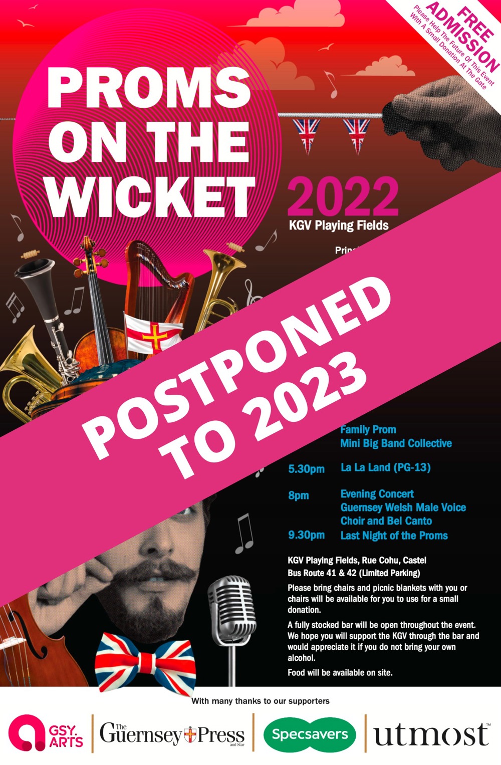Poster for Proms on the Wicket 2023