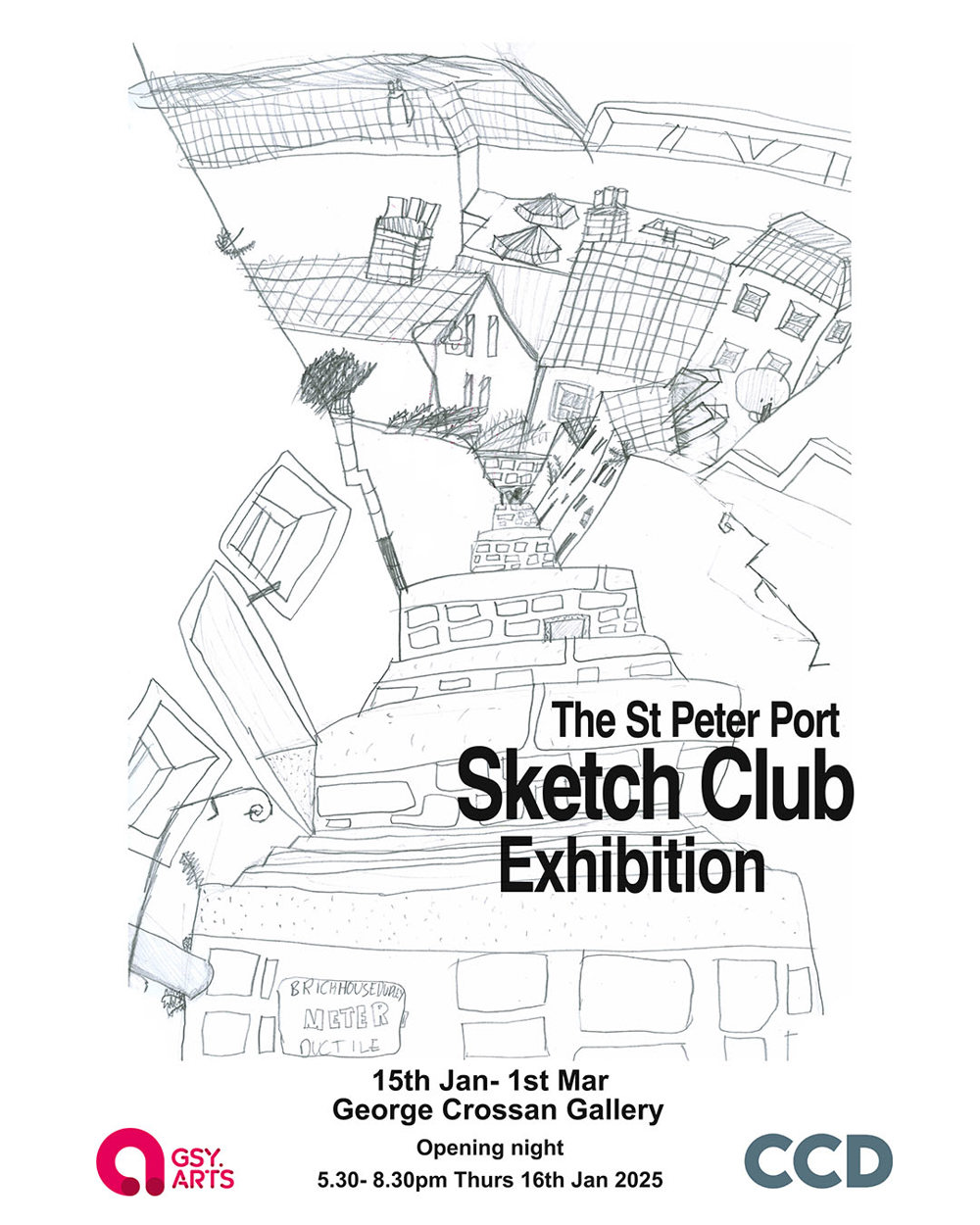 Poster for St Peter Port Sketch Club - George Crossan Gallery
